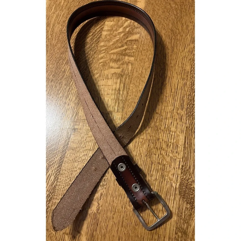 Mens Two Tone Brown‎ Leather Belt 34